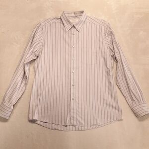 Ermenegildo Zegna Mens Long Sleeve Button Shirt Sz.XL Lilac Gray Stripes Cotton